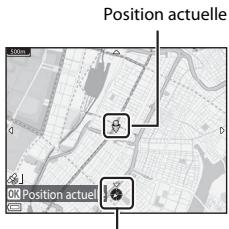 NIKON COOLPIX AW130 - Affichage de la position actuelle sur une carte (mode de prise de vue) - 1