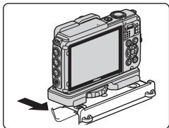 NIKON COOLPIX AW130 - Glissez l'adaptateur pour cable, qui est fixé à l'appareil photo et au cable, jusqu'à ce qu'il touche le guide de fixation du support. - 1