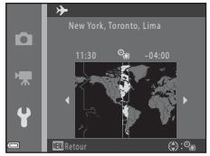 NIKON COOLPIX L330 - Utilisez  pour selectionner le fuseau hora. - 1