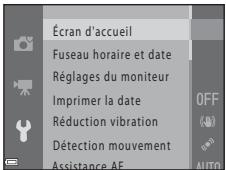 NIKON COOLPIX L330 - Fonctions que vous pouvez régler à l'aide de la commande MENU (menu Configuration) - 1