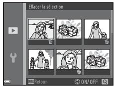 NIKON COOLPIX L330 - Utilisation de l'écran Effacer la sélection - 1