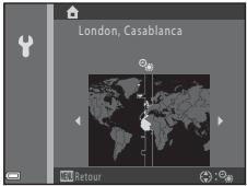 NIKON COOLPIX L330 - Sélectionnez le fuseau hora de votre domicile et appuyez sur la commande © . - 2