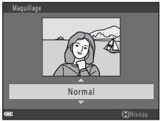 NIKON COOLPIX L330 - Utilisez le.selecteur multidirectionnel ▲▼ pour selectionner le niveau d'effet appliqué et appuyez sur la commande - 1