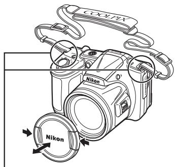 NIKON COOLPIX L830 - Fixation de la dragonne de l'appareil photo et du bouchon d'objectif - 2