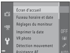 NIKON COOLPIX L830 - Fonctions que vous pouvez régler à l'aide de la commande MENU (menu Configuration) - 1