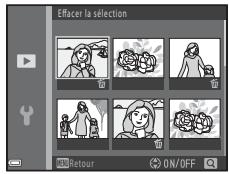 NIKON COOLPIX L830 - Utilisation de l'écran Effacer la sélection - 1