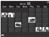 NIKON COOLPIX L830 - Visualisation par planche d'imagettes, affichage du calendrier - 5
