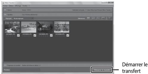 NIKON COOLPIX S9900 - Une fois que Nikon Transfer 2 a démarré, cliquez sur Demarrer le transfert. - 1