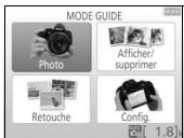 NIKON D3400 - Menu du mode guide - 1