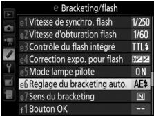 NIKON D7200 - Sélectionné le bracketing de l'exposition ou du flash. - 1