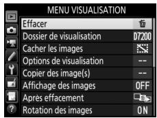 NIKON D7200 - Placez le curseur dans le menu sélectionné. - 2