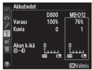 NIKON MB-12 - Akkutiedot - 1