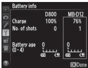 NIKON MB-12 - Podatki o bateriji - 1