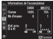 NIKON MB-12 - Informations de l'accumulateur - 1