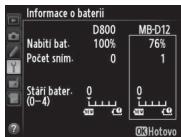 NIKON MB-12 - Informace o baterii - 1
