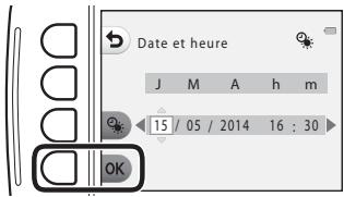 NIKON S32 - Régler la date et l'heure, et appuyez sur la commande polyvalente 4 (OK). - 1