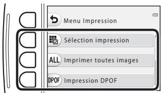 NIKON S32 - Appuyez sur puis sur la commande polyvalente 2, 3 ou 4 pour sélectionner la méthode d'impression. - 1