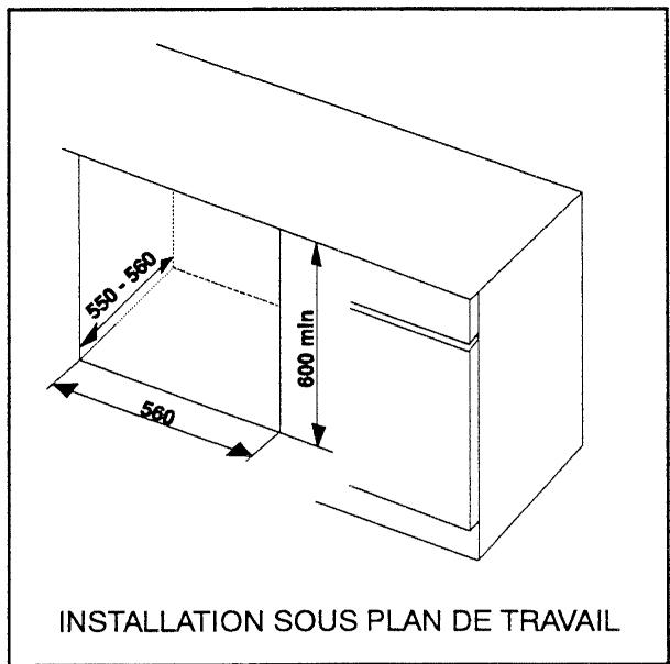 FAURE CFM 745 & CFM745M - Précautions d'encastrement : - 3