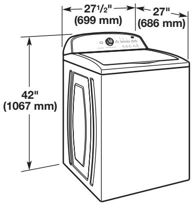 27½" (699 mm) 27" (686 mm) 42" (1067 mm)