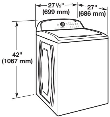 27½" (699 mm) 27" (686 mm) 42" (1067 mm)