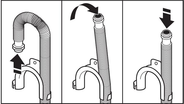 WHIRLPOOL WTW5000DW - INSTALLATION GUIDE - Retrait de la bride de retenue pour tuyau de vidange (installations avec vidange au plancher uniquement) - 1