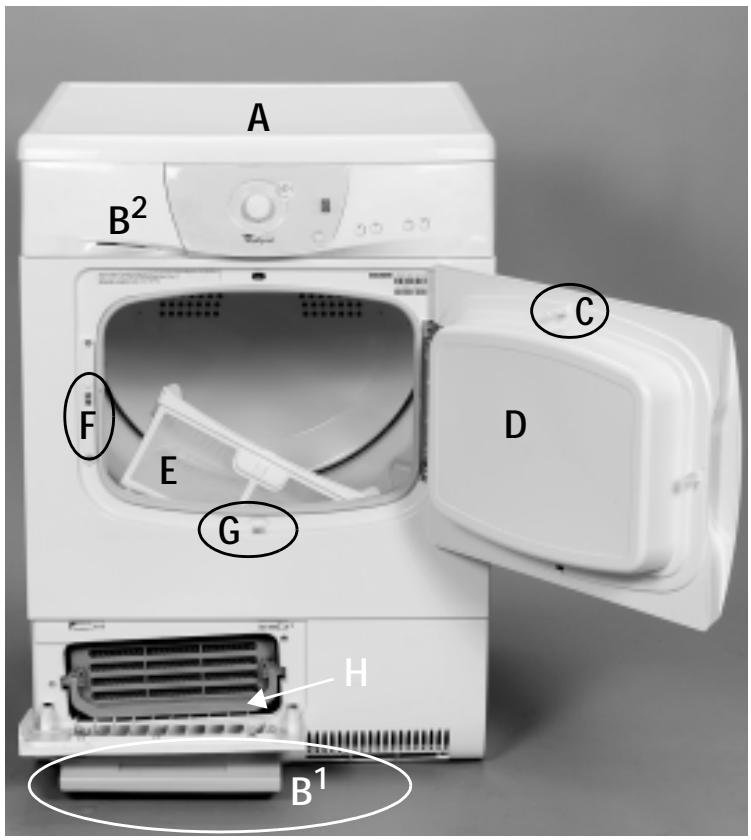 WHIRLPOOL AWZ 899 - DESCRIPTION DU SECHE-LINGE - 1