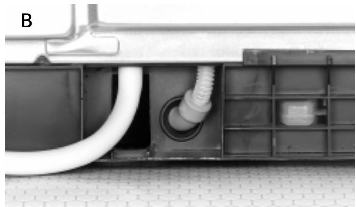 WHIRLPOOL AWZ 899 - Le raccordement pour la vidange directe se trouve a l'arriere du sèche-linge. - 1