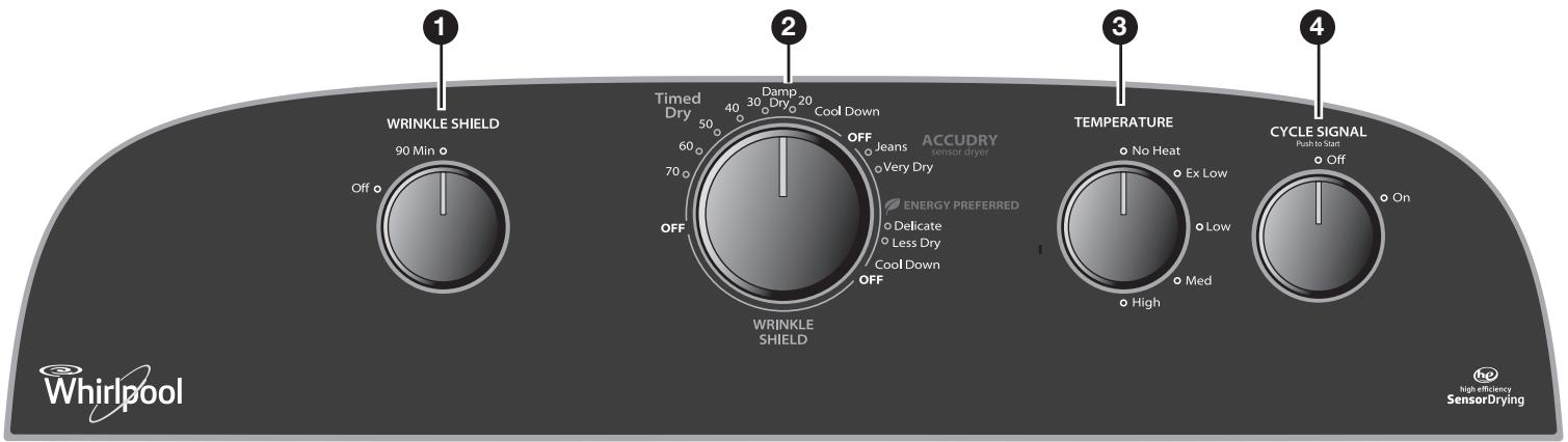 WHIRLPOOL WGD4800BQ - USE ACCUDRY™/AUTOMATIC DRY CYCLES FOR BETTER FABRIC CARE AND ENERGY SAVINGS - 1
