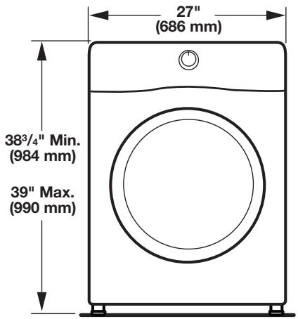 WHIRLPOOL WGD70HEBW - INSTALLATION GUIDE - DRYER DIMENSIONS - 1