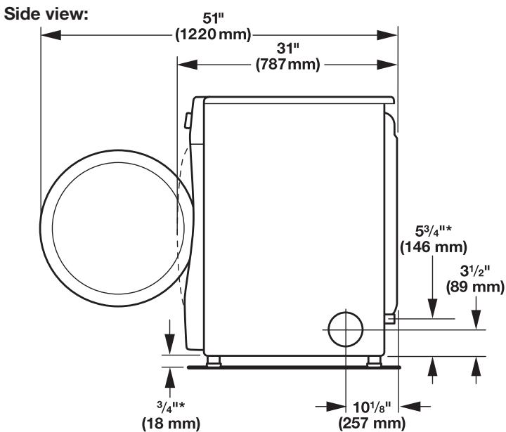 WHIRLPOOL WGD70HEBW - INSTALLATION GUIDE - DRYER DIMENSIONS - 2