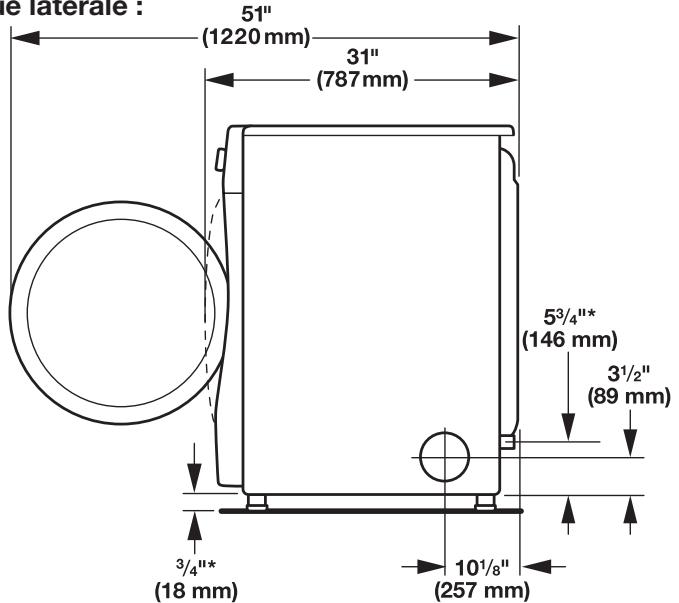 WHIRLPOOL WGD70HEBW - INSTALLATION GUIDE - DIMENSIONS DE LA SÉCHEUSE - 2