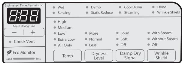 WHIRLPOOL WGD95HEDW - USE & CARE GUIDE - Sélectionner les réglages de programme, si désiré - 1
