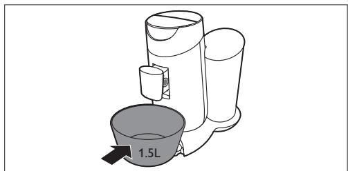 PHILIPS SENSEO TWIST HD7872/11 - Placez un bol d'une capacité minimale de 1,5 litre sous lebec verseur du café pour recueiller la solution de détartrage. - 1