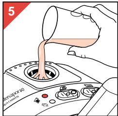 PHILIPS HI994 - Come riempire il serbatoio dell'accua (per la stiratura a vapore, i colpi e il getto di vapore) - 4