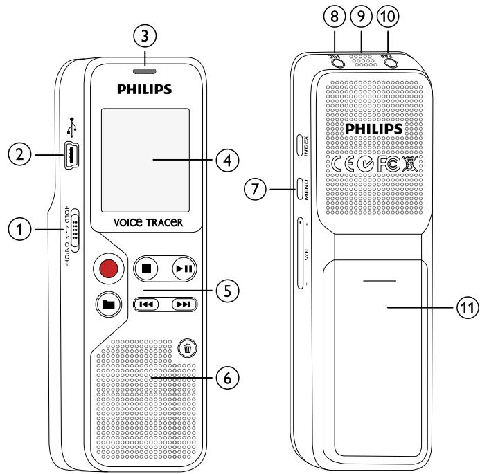 PHILIPS DVT1100 - Face avant et arrêté - 1