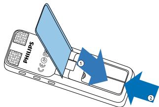 PHILIPS DVT1100 - Insérer les piles ou accus - 4