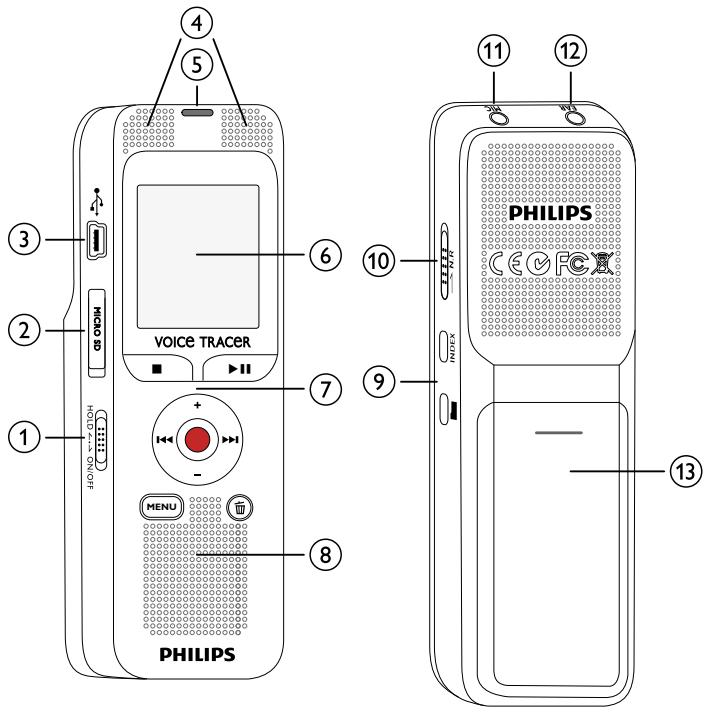 PHILIPS DVT2000/00 - Face avant et arrière (DVT2000) - 1