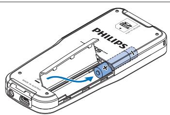 PHILIPS LFH 9375 - Einsetzen der Batterien - 2