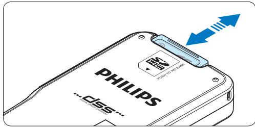 PHILIPS LFH 9375 - Einsetzen und Auswerfen der Speicherkarte - 2
