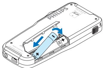 PHILIPS LFH9120, LFH9120, LFH9375, LFH9380, LFH9398, LFH9399, LFH-9172 - Install the batteries - 3