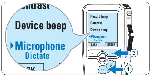 PHILIPS LFH9120, LFH9120, LFH9375, LFH9380, LFH9398, LFH9399, LFH-9172 - Adjust the microphone sensitivity Set the microphone sensitivity for the environment and your recording preferences. - 3