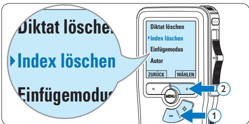 PHILIPS LFH9120,  LFH9120,  LFH9375,  LFH9380,  LFH9398,  LFH9399,  LFH-9172 - Löschen einer Indexmarkierung - 2