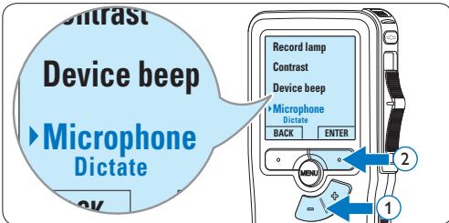 PHILIPS LFH9120,  LFH9120,  LFH9375,  LFH9380,  LFH9398,  LFH9399,  LFH-9172 - Regolare la sensibilità del microfono - 3