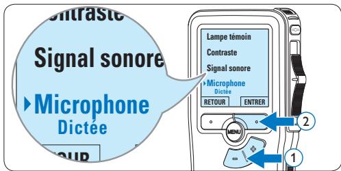 PHILIPS LFH9120, LFH9120, LFH9375, LFH9380, LFH9398, LFH9399, LFH-9172 - Régler la sensibilité du microphone Réglez la sensibilité du microphone en fonction de l'environnement sonore et de votre façon de diciter. - 3