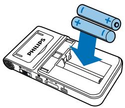 PHILIPS DVT1300 - Insérer les piles ou accus - 2