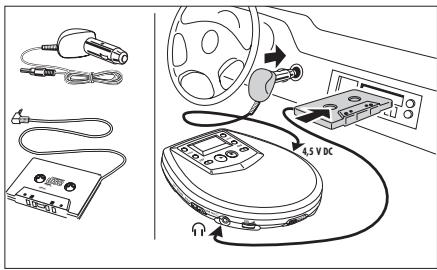 PHILIPS AX5002 - Utilisation en voiture (connecteurs fournis ou en option) - 1