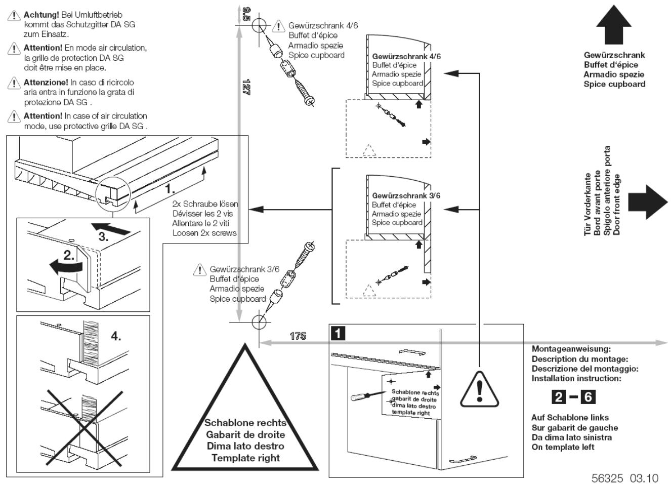 AEG-ELECTROLUX DA GL55Z  - INSTALLATION GUIDE - Réglage du volume d'air désiré: - 9