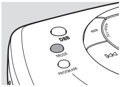 PHILIPS EXP211/00C - Playing tracks repeatedly or in random order - MODE - 1