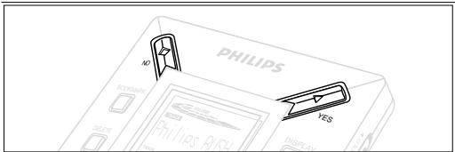 PHILIPS SA107 - SWITCHING ON/OFF, PLAYING AND PAUSING AUDIO FILES - 1