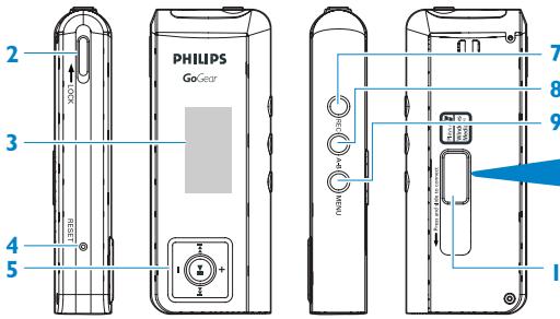 PHILIPS SA1345 - Présentation des touches et de la connectique - 2